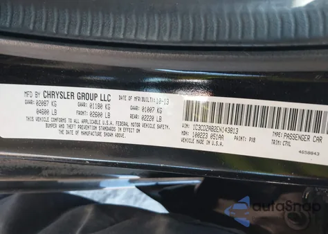 2014 Dodge Avenger Se from USA, damaged, VIN 1C3CDZAB2EN143813